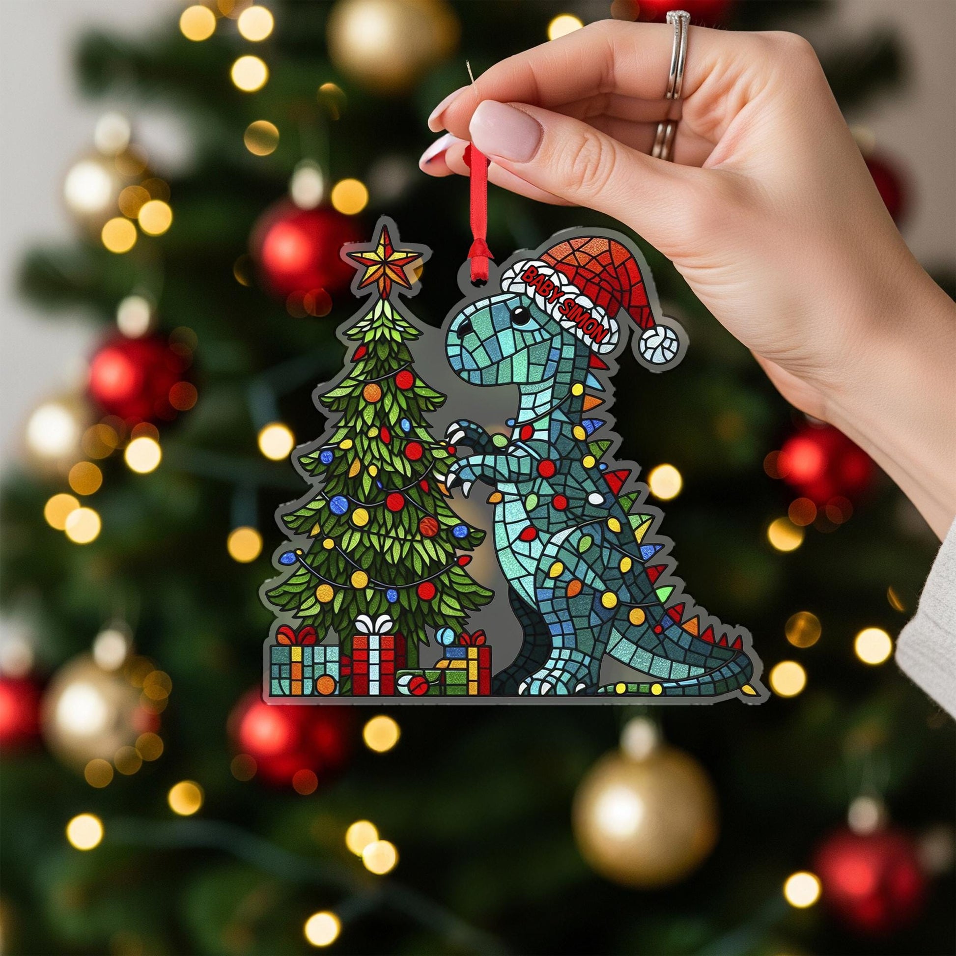 Dinosaur Christmas Ornament – Personalized Holiday Gift