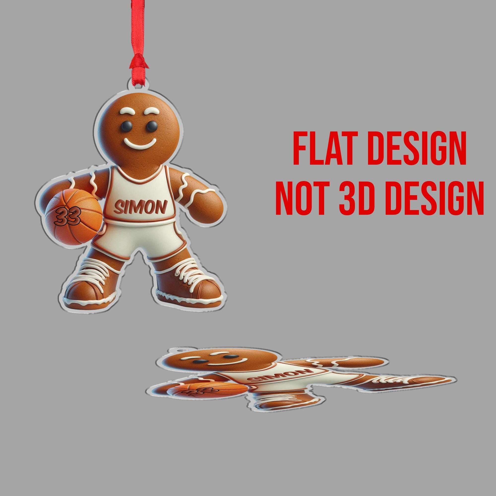 Personalized Basketball Ornament – Custom Gingerbread Player Christmas Decor