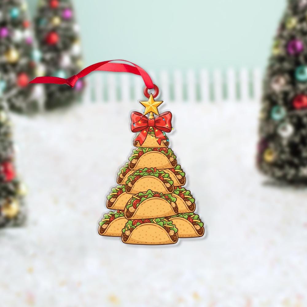 Taco Christmas Tree Ornament: Funny Food Holiday Decoration