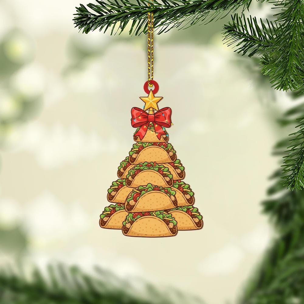 Taco Christmas Tree Ornament: Funny Food Holiday Decoration