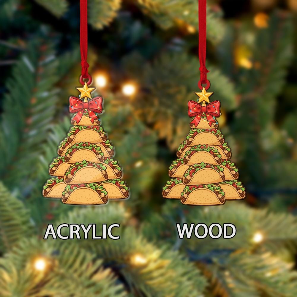 Taco Christmas Tree Ornament: Funny Food Holiday Decoration