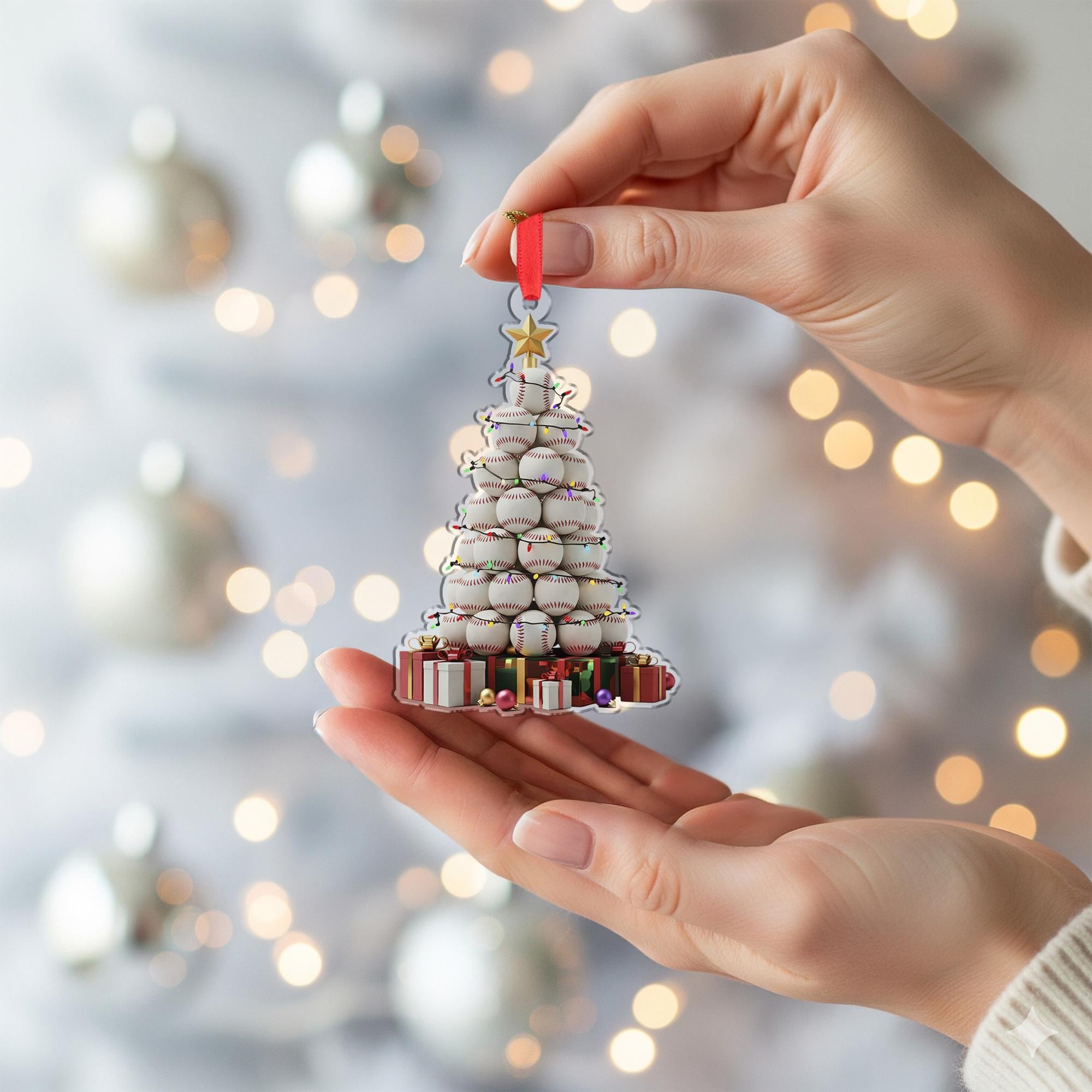 Baseball Christmas Tree Ornament - Sports Holiday Gift for Baseball Fans
