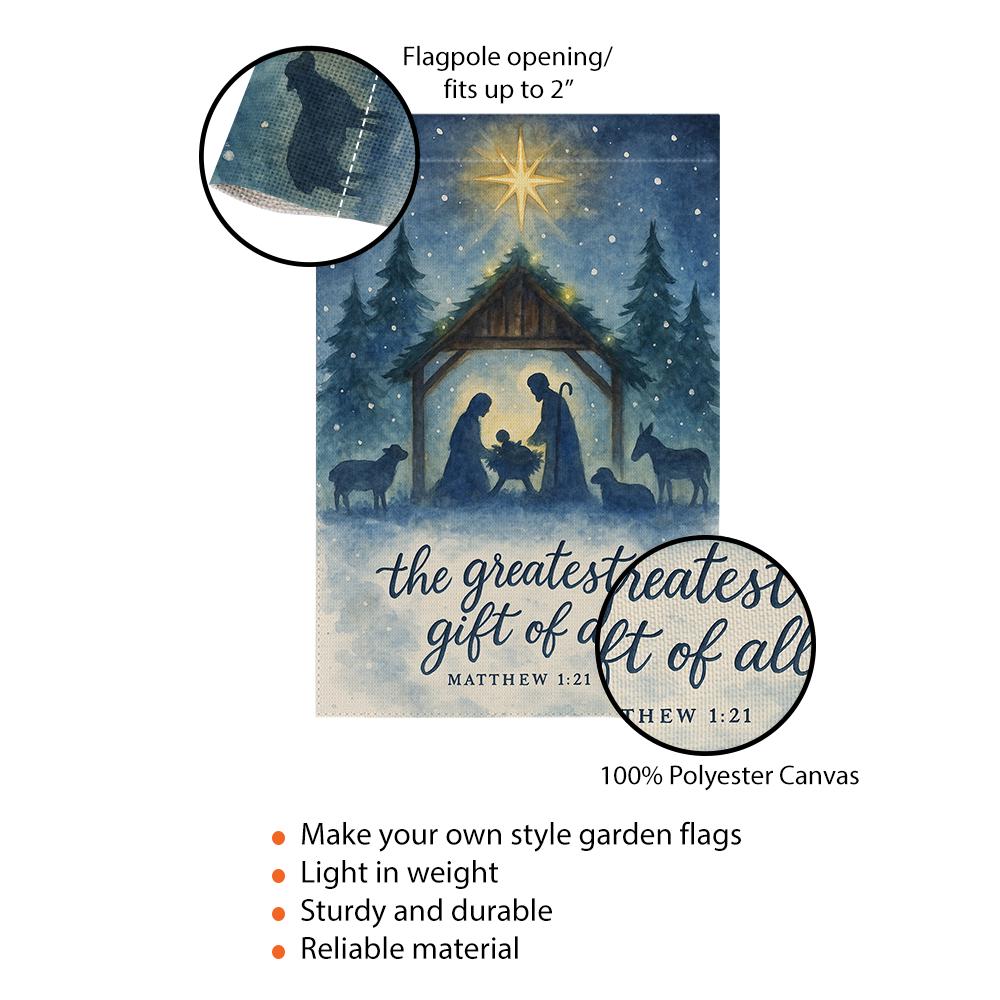 Nativity Garden Flag – Christmas Outdoor Decor with Holy Family and Star of Bethlehem