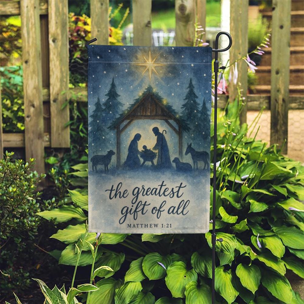 Nativity Garden Flag – Christmas Outdoor Decor with Holy Family and Star of Bethlehem