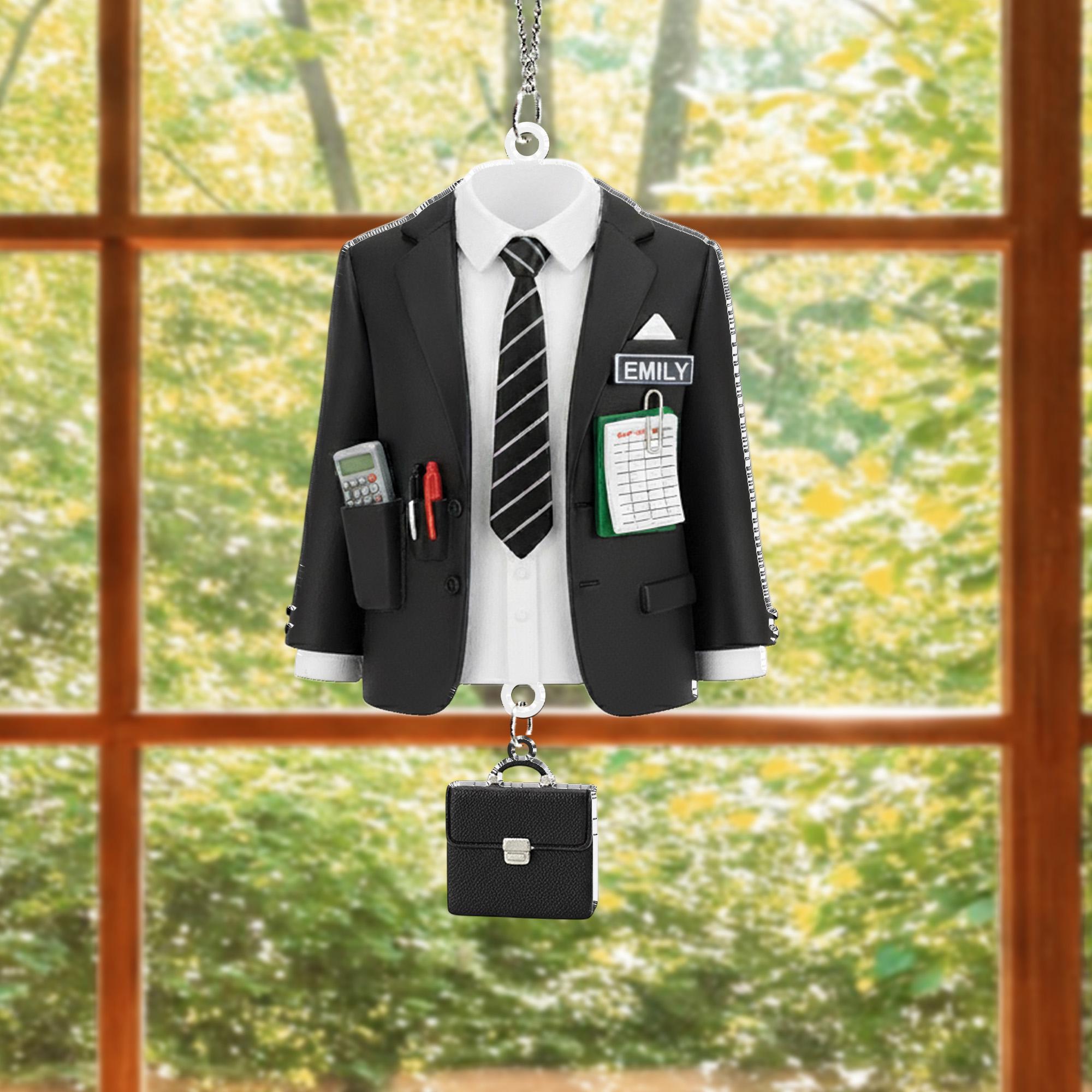 Personalized Suit Jacket Ornament - Accountant Gift, Office Worker Christmas Decor