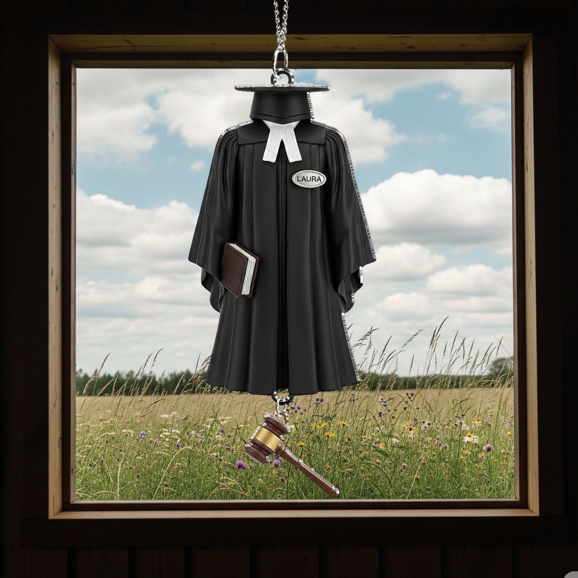 Personalized Judge Robe Ornament - Lawyer Gift, Law School Graduate Christmas Decor