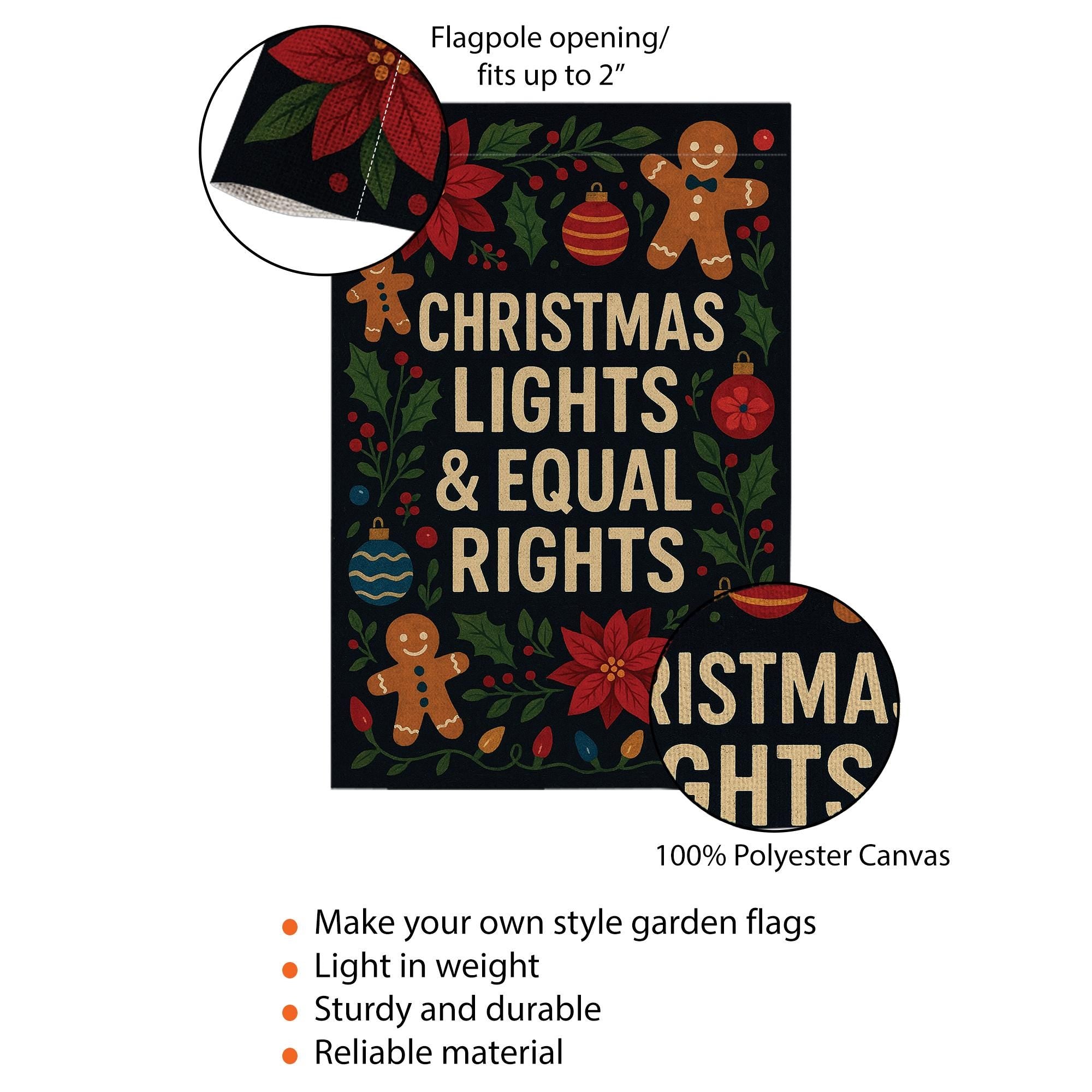 Christmas Lights & Equal Rights Garden Flag: Home Outdoor Flag