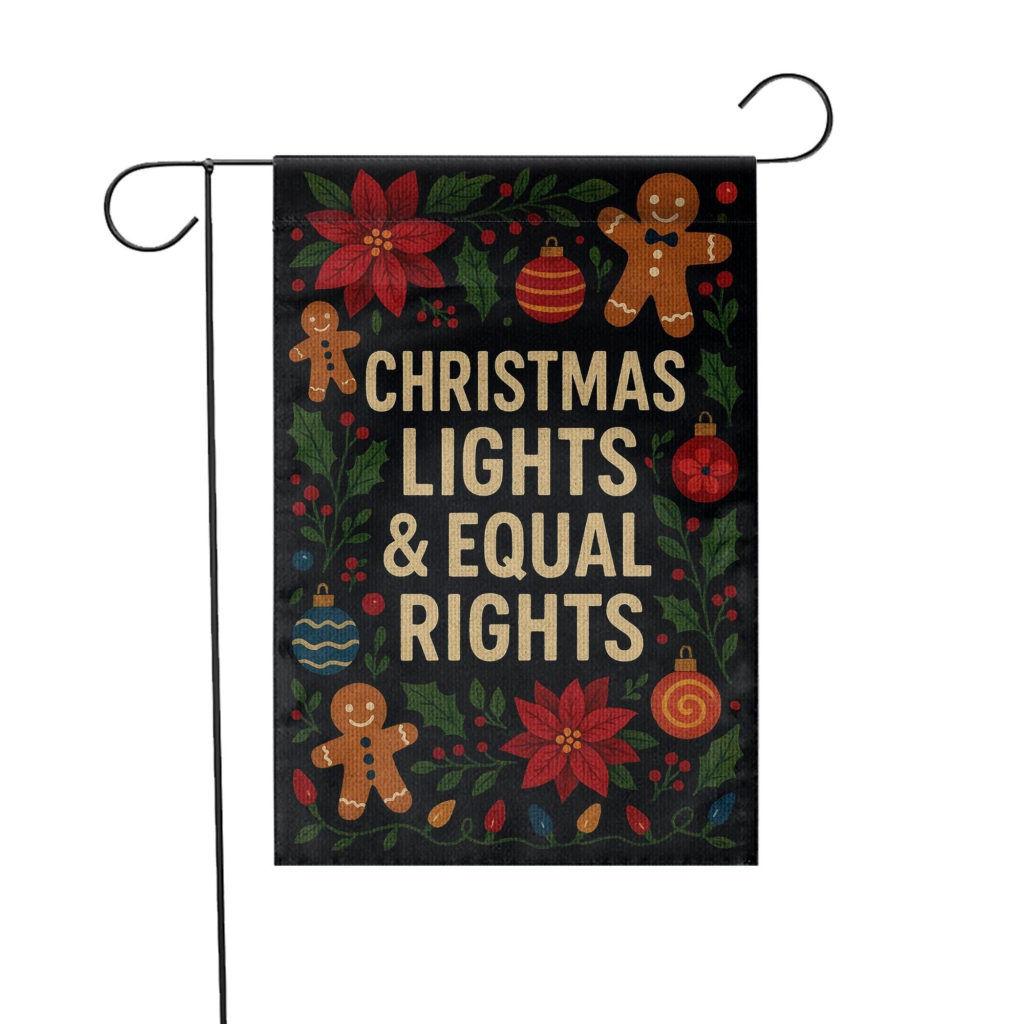 Christmas Lights & Equal Rights Garden Flag: Home Outdoor Flag