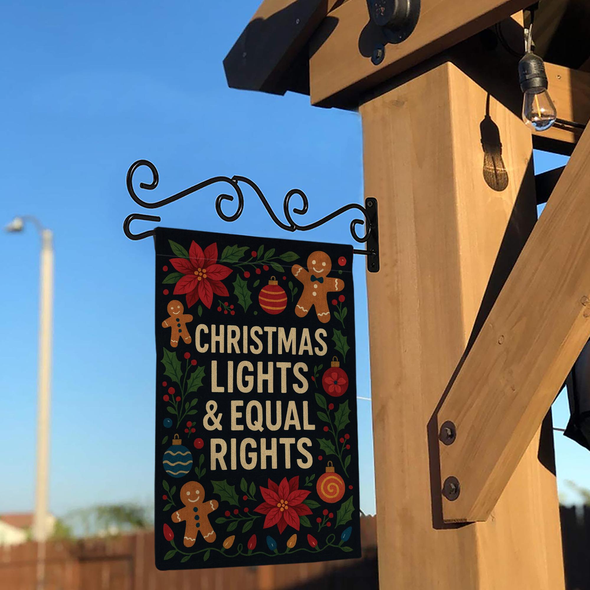 Christmas Lights & Equal Rights Garden Flag: Home Outdoor Flag