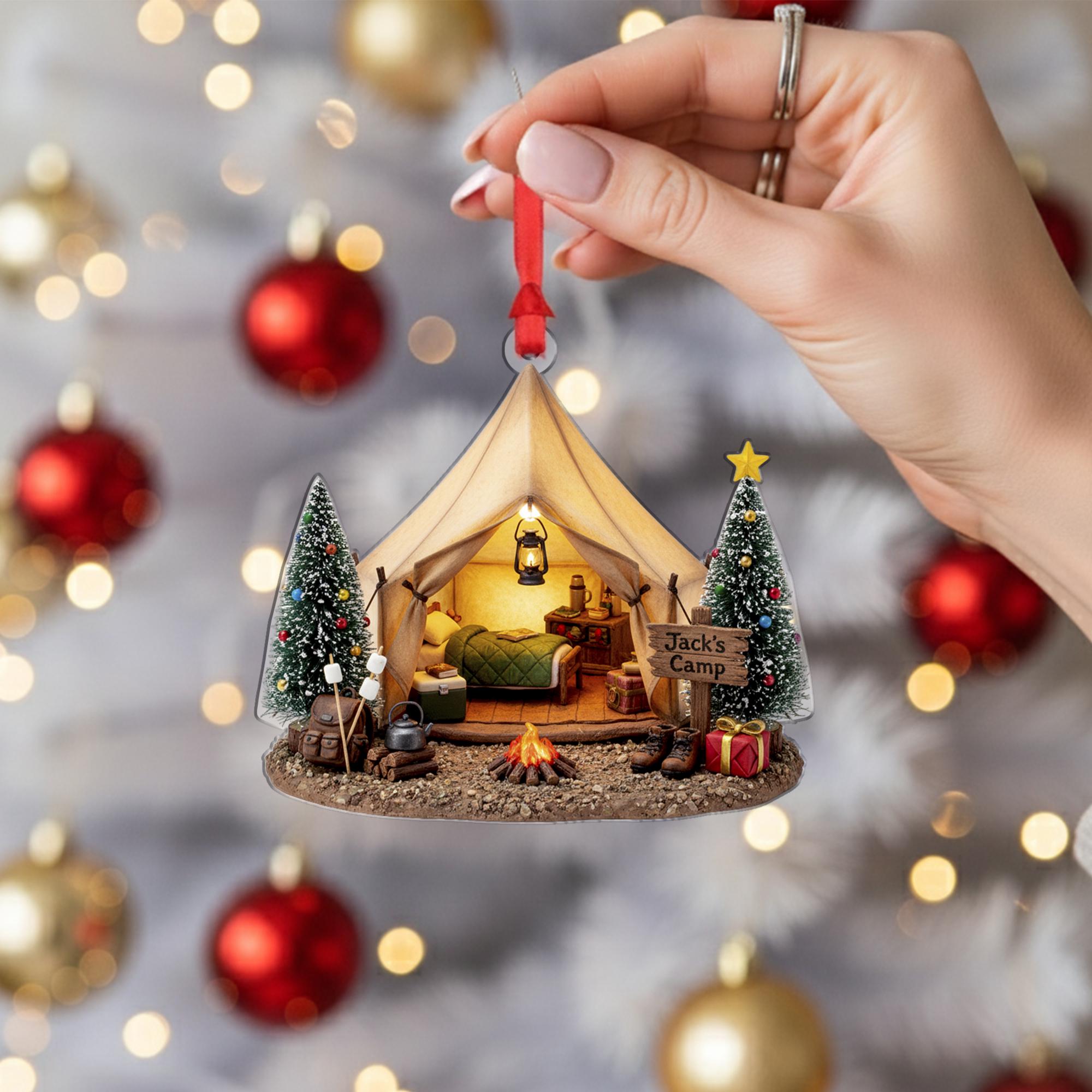 Personalized Camping Tent Ornament – Christmas Tree Camp Decor