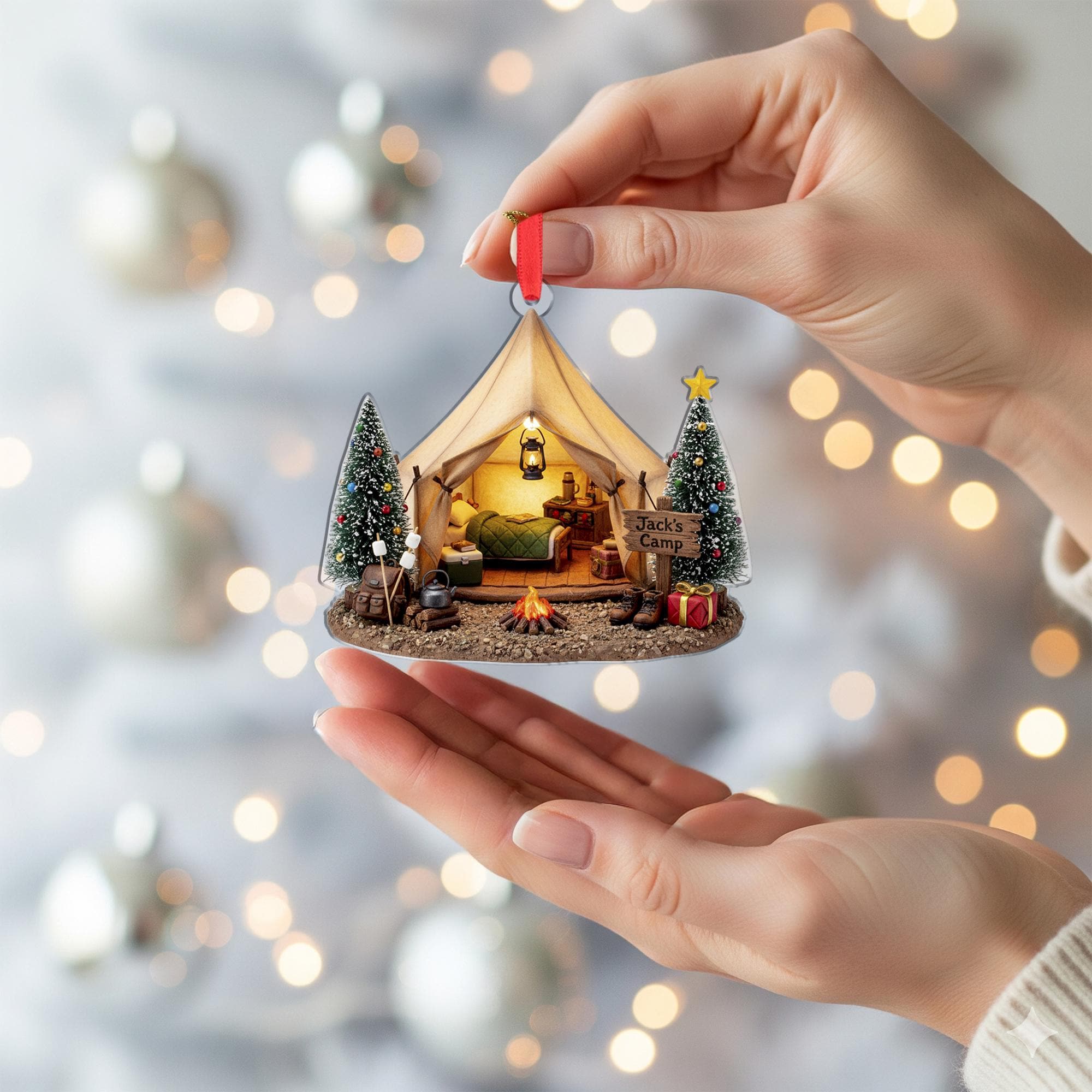 Personalized Camping Tent Ornament – Christmas Tree Camp Decor