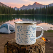 Custom Enamel Mug Personalized Camping Cup Wedding Date Travel Drinkware