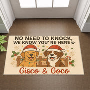 Custom Photo and Name Doormat — “No Need to Knock, We Know You’re Here” Entry Mat