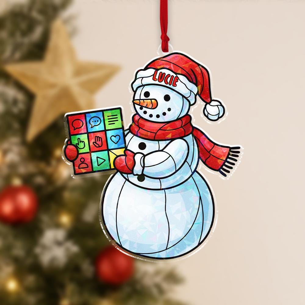 Personalized Snowman Ornament — Speech Language Pathologist Christmas Decoration