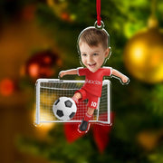 Custom Soccer Player Ornament, Personalized Kids Sports Decoration, Custom Name Football Keepsake