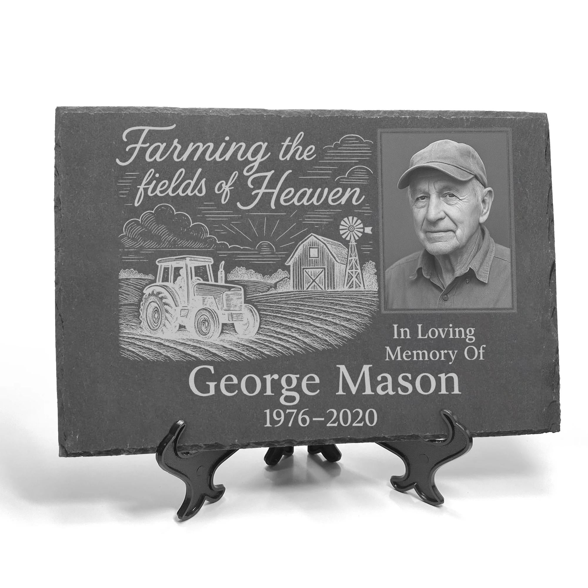 Personalized “Fields of Heaven” Memorial Garden Stone | In Loving Memory Outdoor Plaque