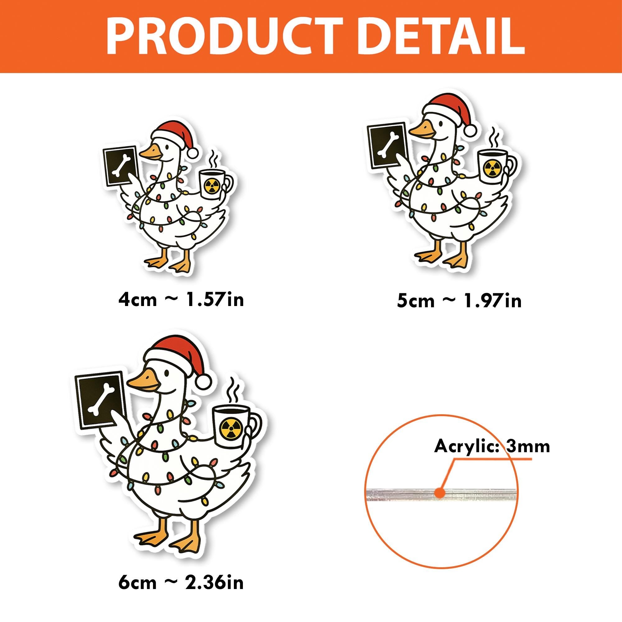 Holiday Goose Xray Badge Reel | Medical Christmas ID Ornament