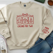 Pregnancy Sweatshirt: Cocoas for Two Embroidered Pullover, Mom-to-Be 2026 Maternity Holiday Apparel