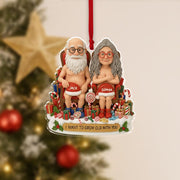Funny Couple Christmas Ornament – Personalized Old Couple Gift, I Want to Grow Old With You Holiday Keepsake