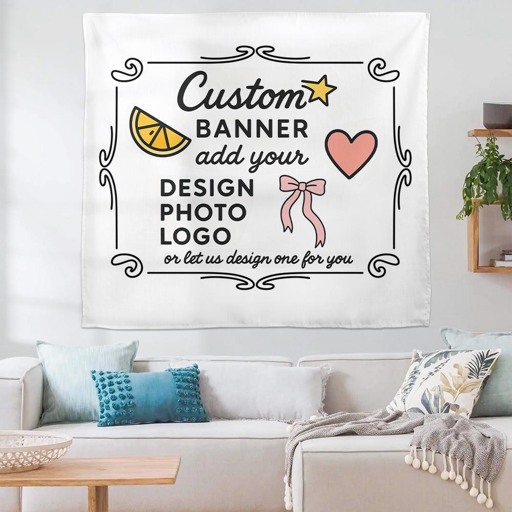 Custom Banner or Tapestry – Personalized Photo, Logo, or Design Wall Sign for Events, Business, or Home Decor