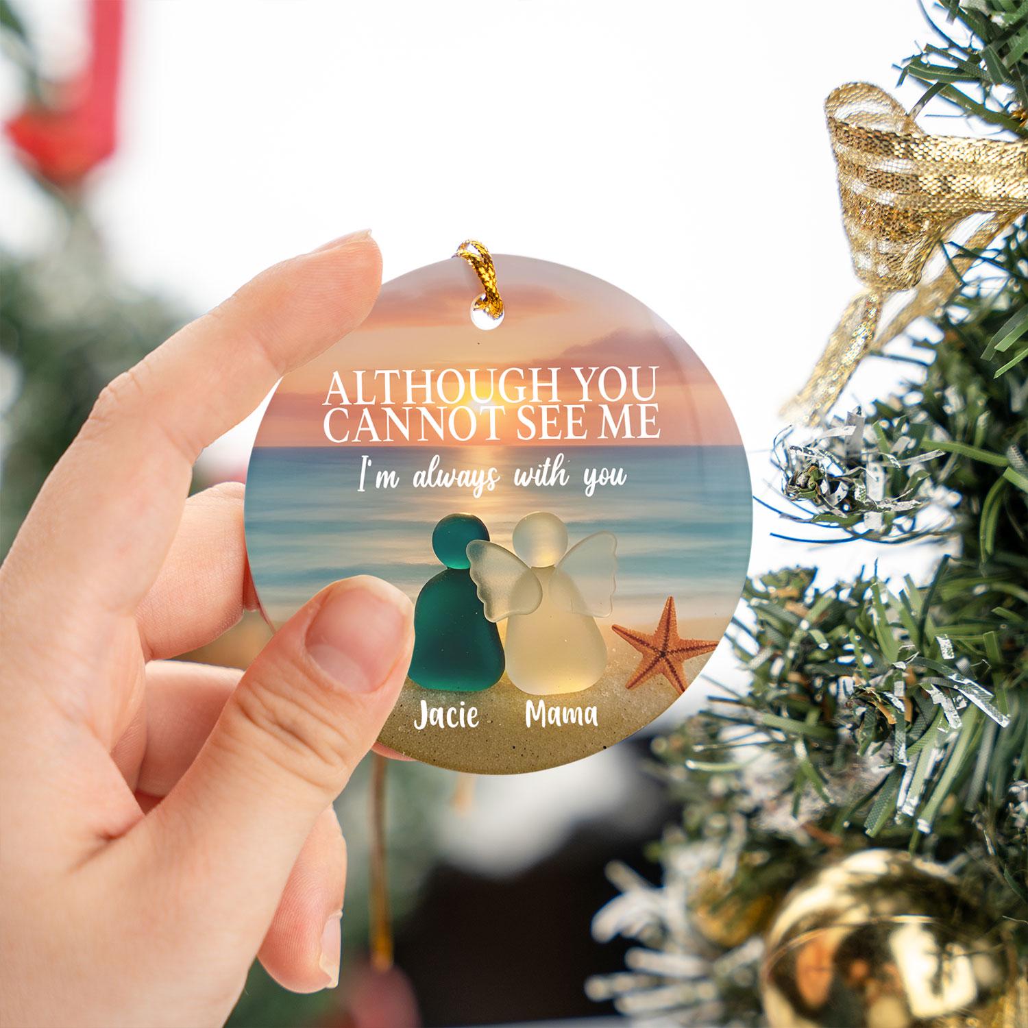 Custom Sea Glass Memorial Ornament: Beach Sunset Remembrance Keepsake