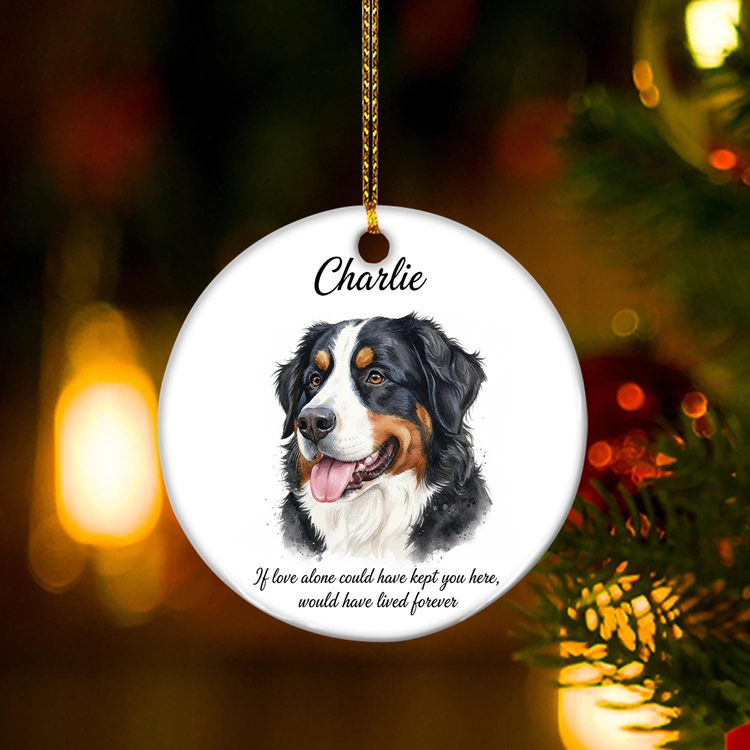 Personalized Pet Memorial Ornament – Custom Dog Portrait Ceramic Keepsake