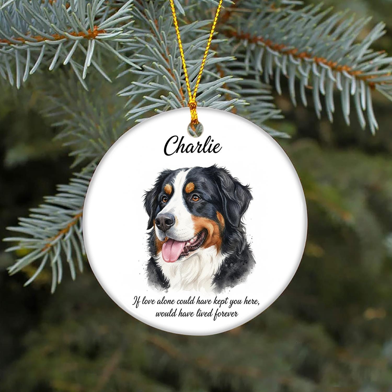 Personalized Pet Memorial Ornament – Custom Dog Portrait Ceramic Keepsake