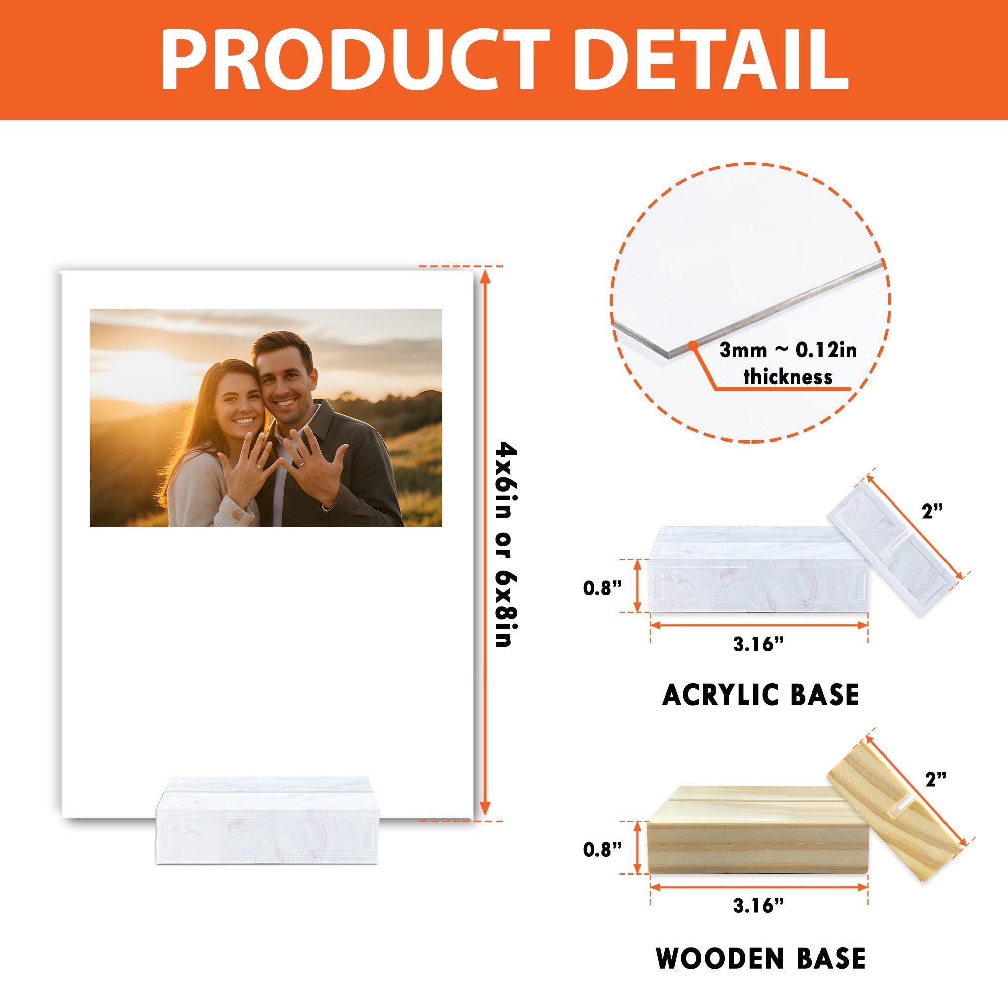 Personalized Acrylic Engagement Plaque - Custom Acrylic Photo Display