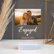 Personalized Acrylic Engagement Plaque - Custom Acrylic Photo Display