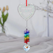 Custom Crystal Anniversary Ornament Glass Heart Rainbow Charm Decoration