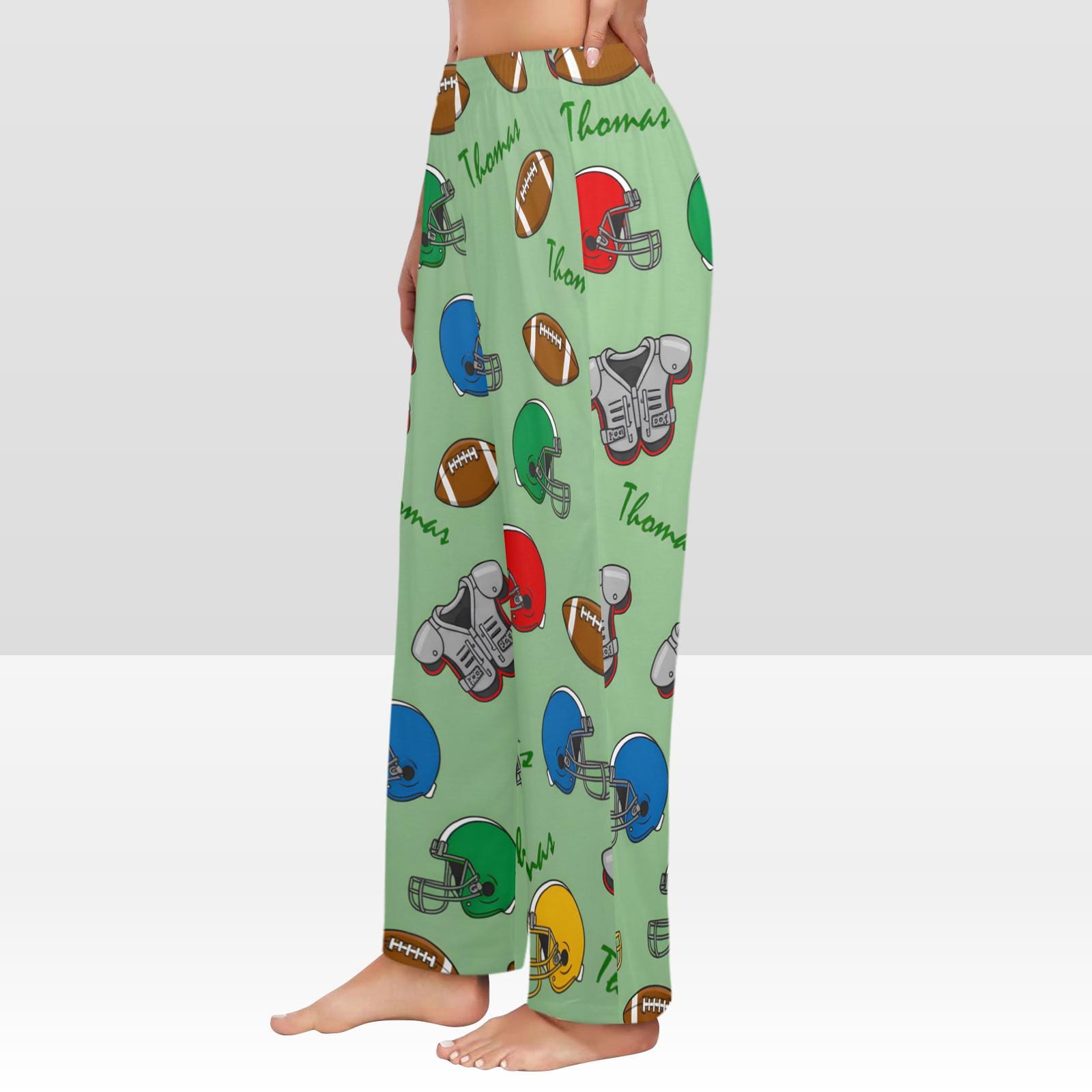 Personalized Football Pajama Pants: Custom Name Loungewear