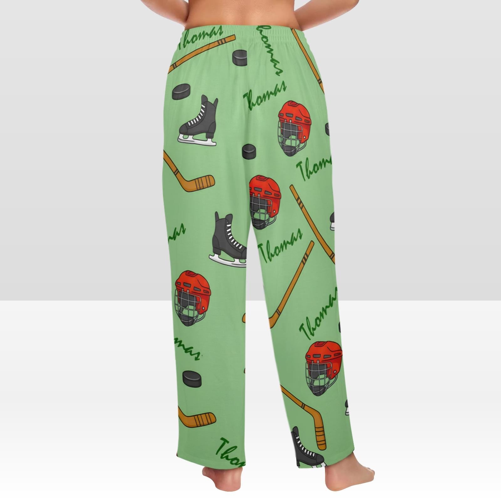 Personalized Ice Hockey Pajama Pants: All-Over Print Loungewear