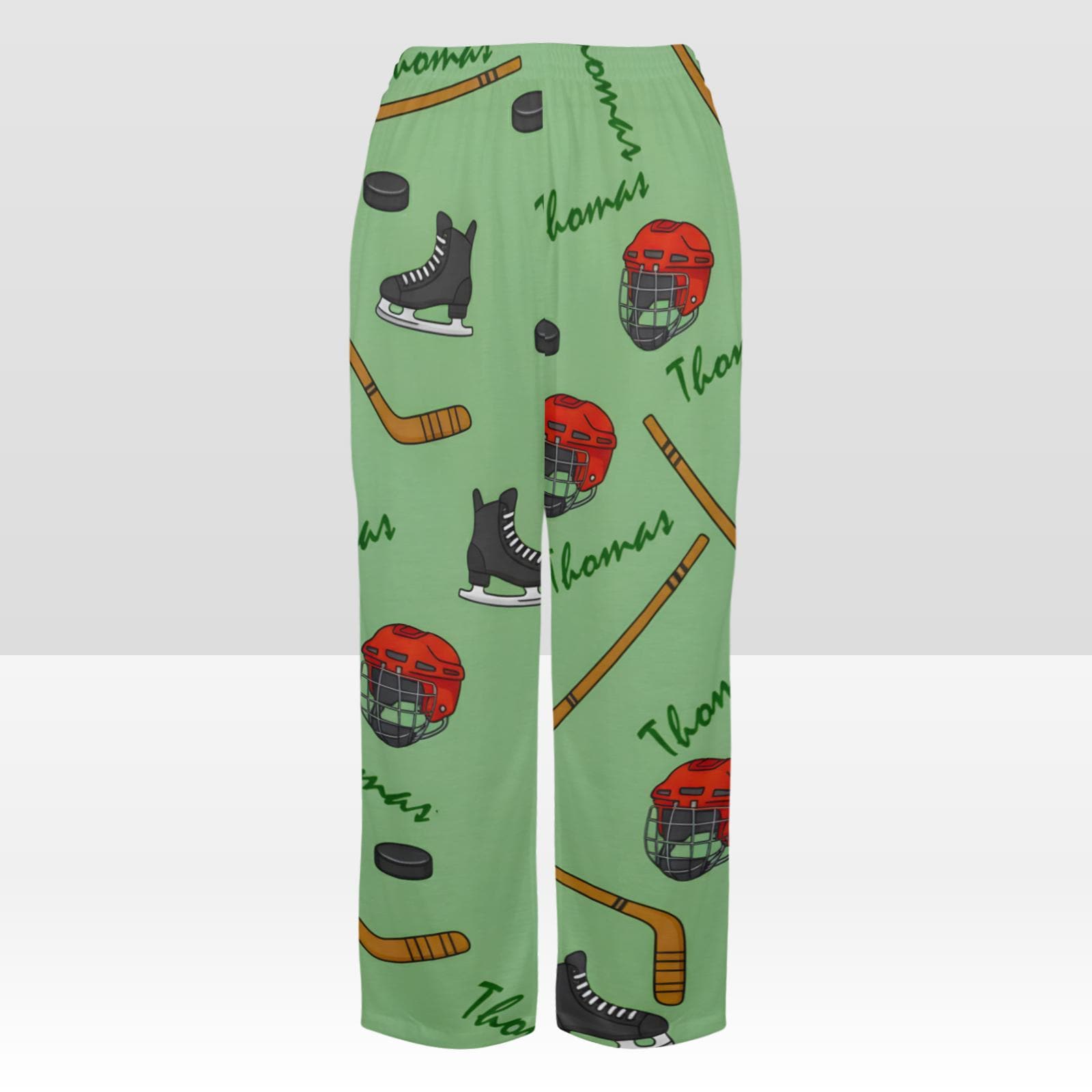 Personalized Ice Hockey Pajama Pants: All-Over Print Loungewear