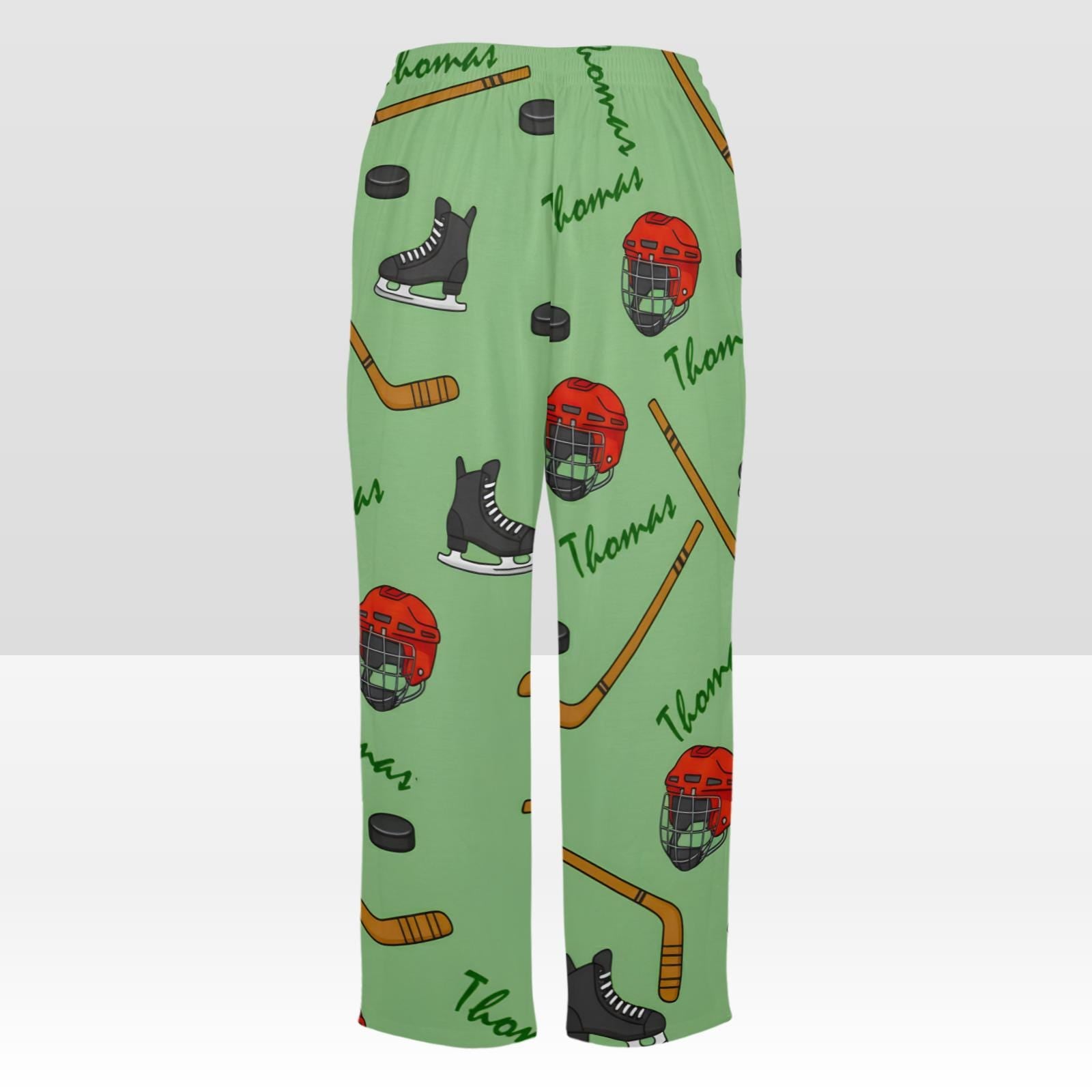 Personalized Ice Hockey Pajama Pants: All-Over Print Loungewear