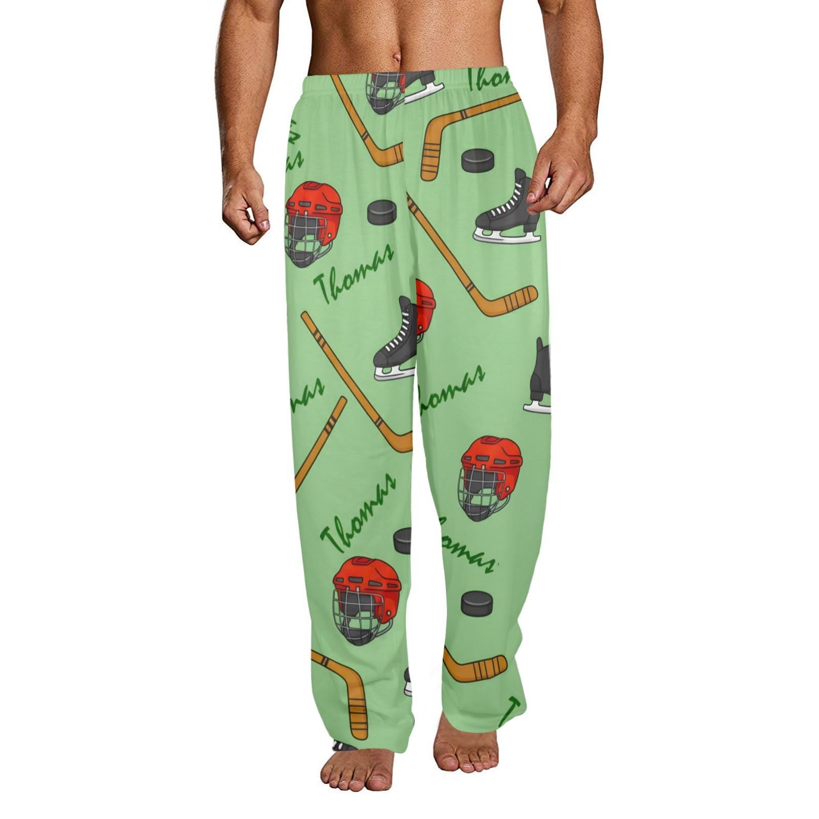 Personalized Ice Hockey Pajama Pants: All-Over Print Loungewear