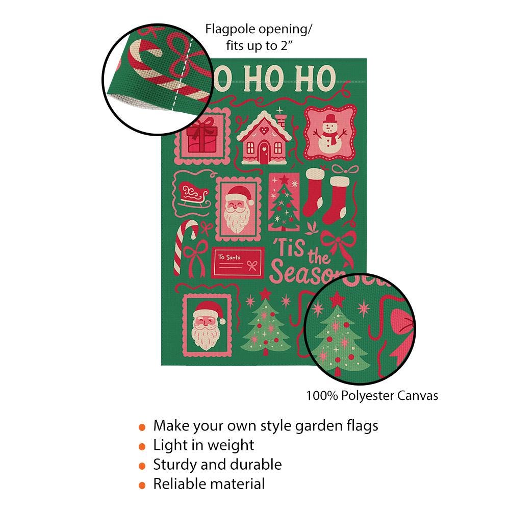 Christmas Garden Flag – Double Sided Holiday Yard Decoration with Santa and Tree Design