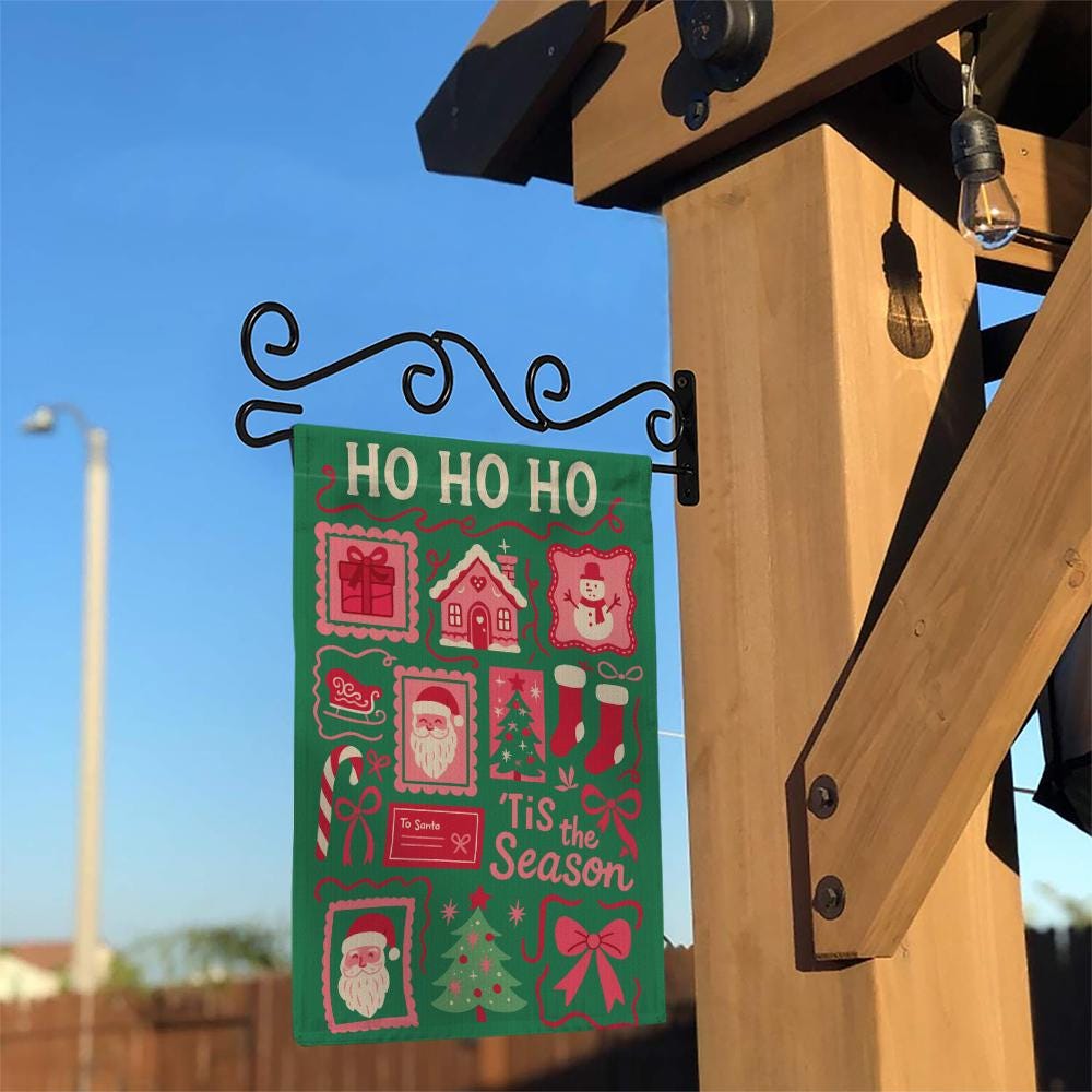 Christmas Garden Flag – Double Sided Holiday Yard Decoration with Santa and Tree Design