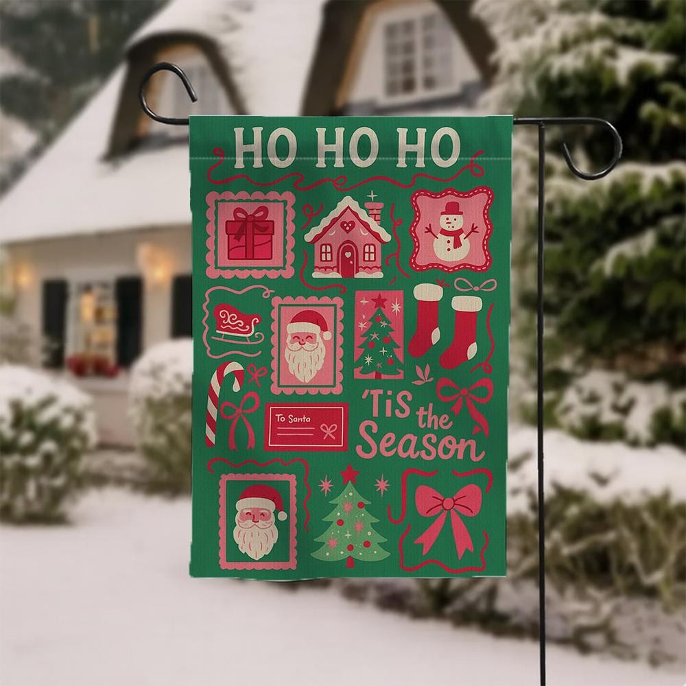 Christmas Garden Flag – Double Sided Holiday Yard Decoration with Santa and Tree Design