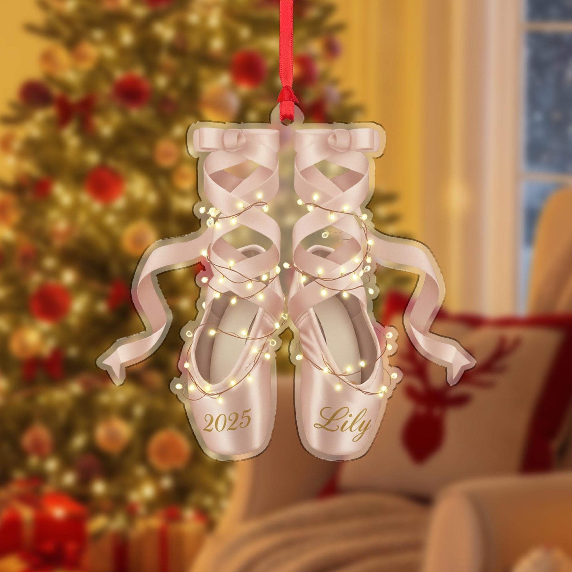 Personalized Ballet Shoe Ornament – Ballet Dancer Keepsake, Kid Christmas Gifts