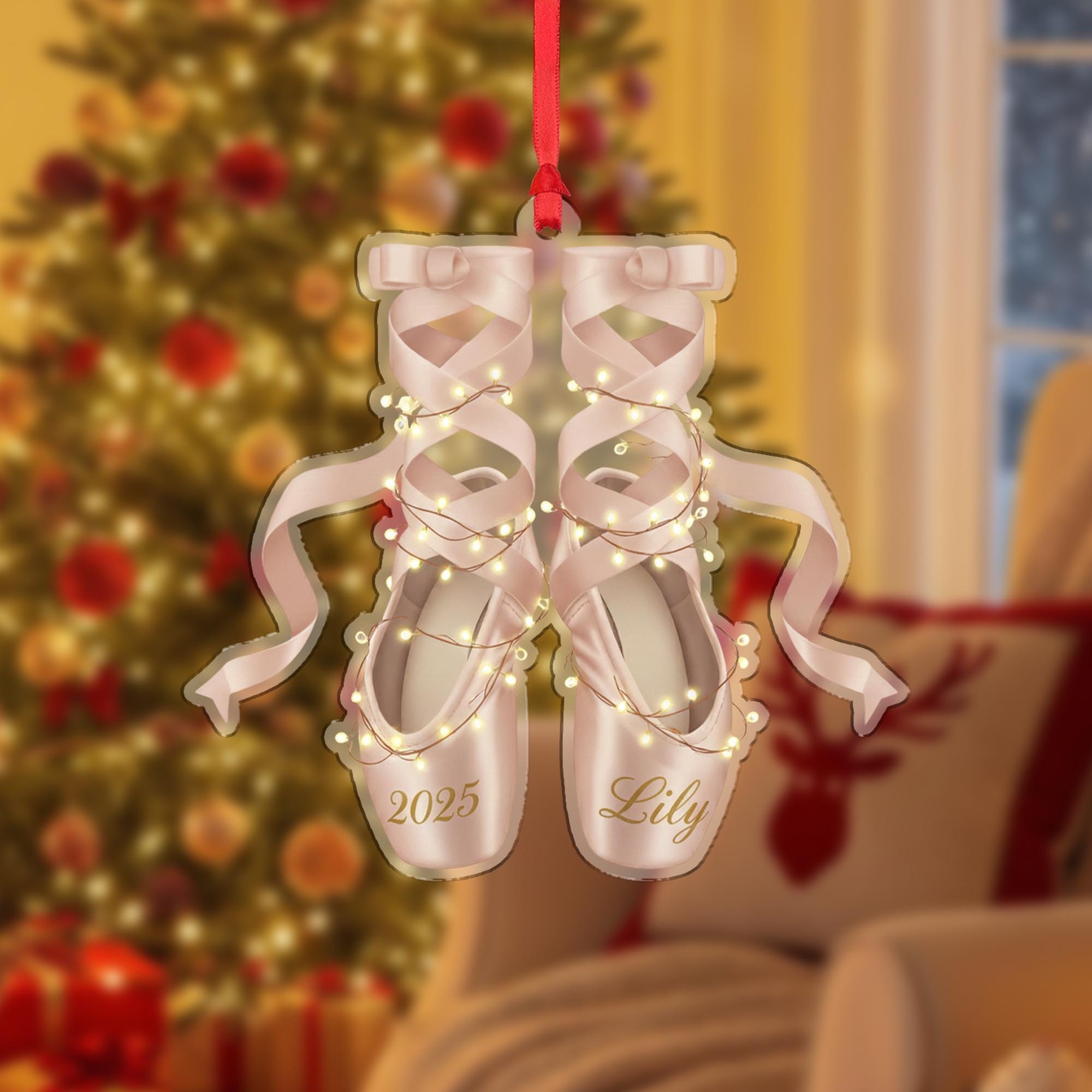 Personalized Ballet Shoe Ornament – Ballet Dancer Keepsake, Kid Christmas Gifts