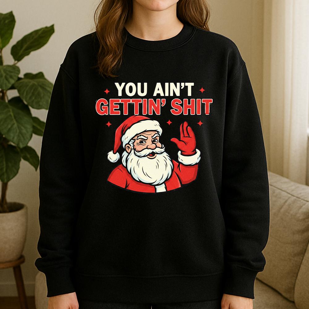Unisex Christmas Sweatshirt – Santa Claus Funny Holiday Crewneck Pullover