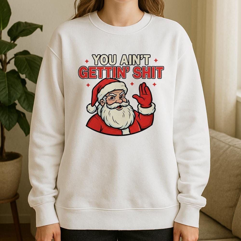 Unisex Christmas Sweatshirt – Santa Claus Funny Holiday Crewneck Pullover
