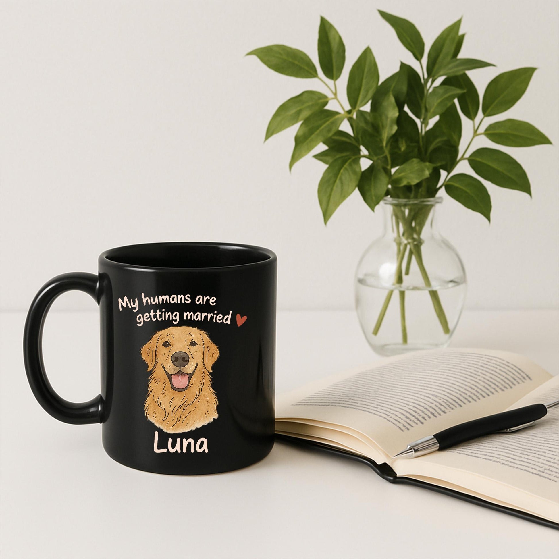 Custom Pet Wedding Announcement Coffee Mug: Engagement Gift