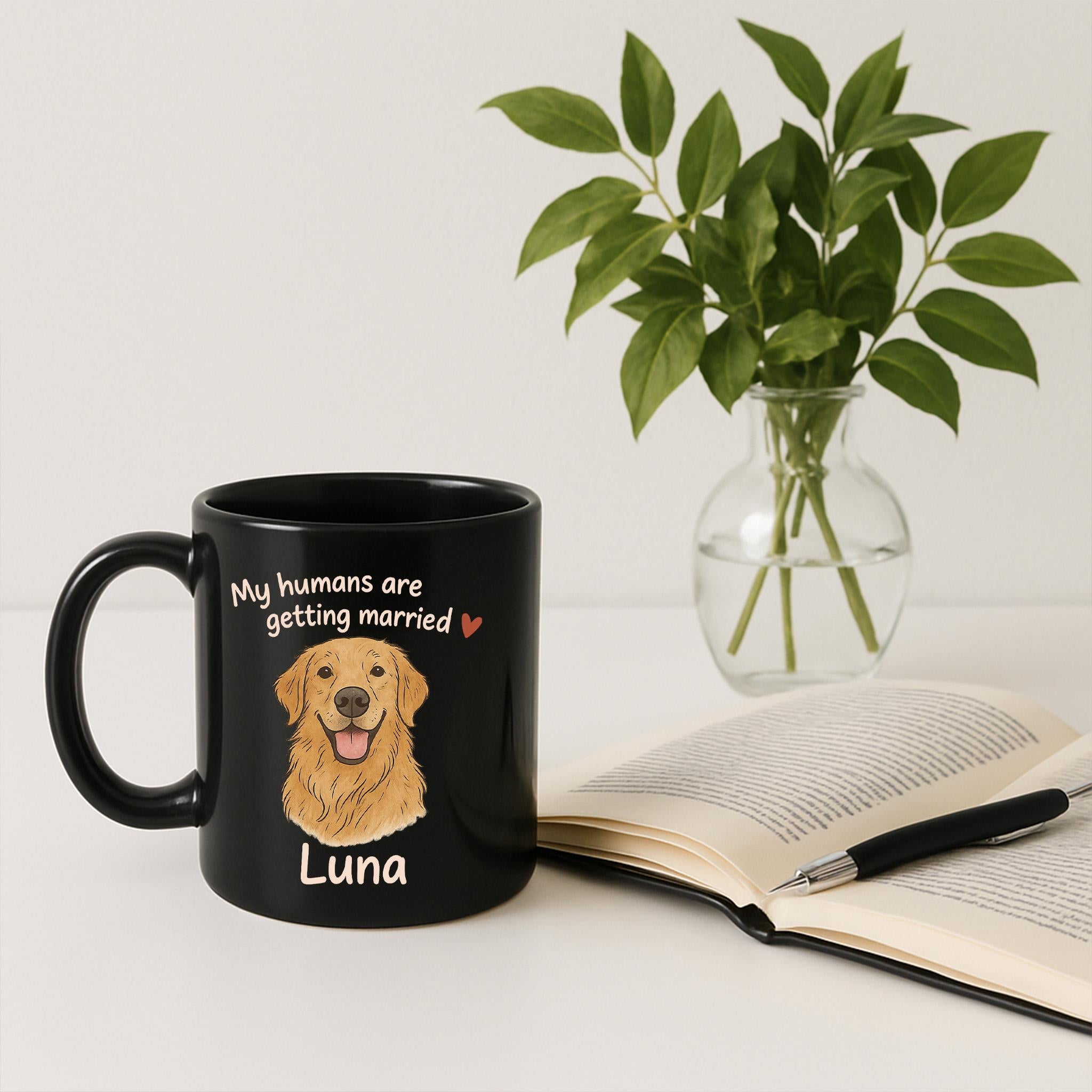 Custom Pet Wedding Announcement Coffee Mug: Engagement Gift