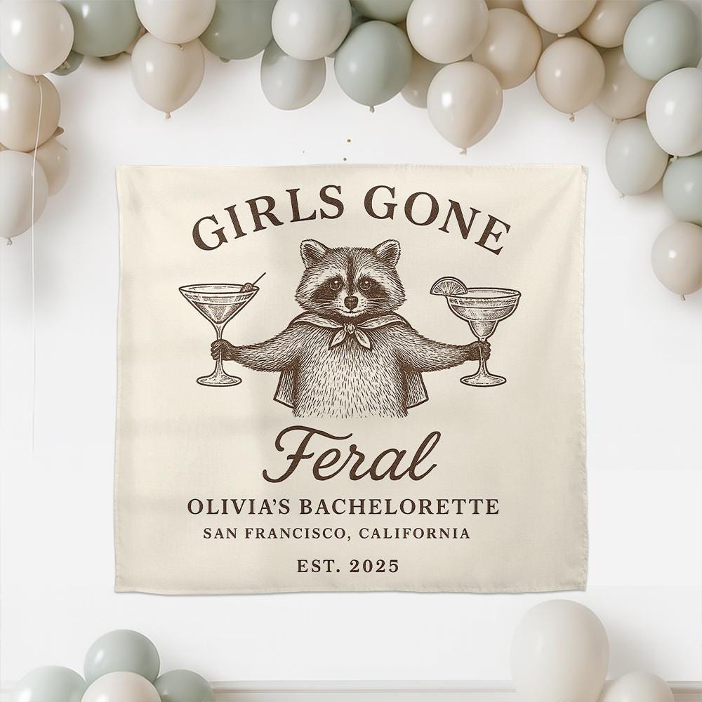 Girls Gone Feral Bachelorette Banner – Funny Party Tapestry