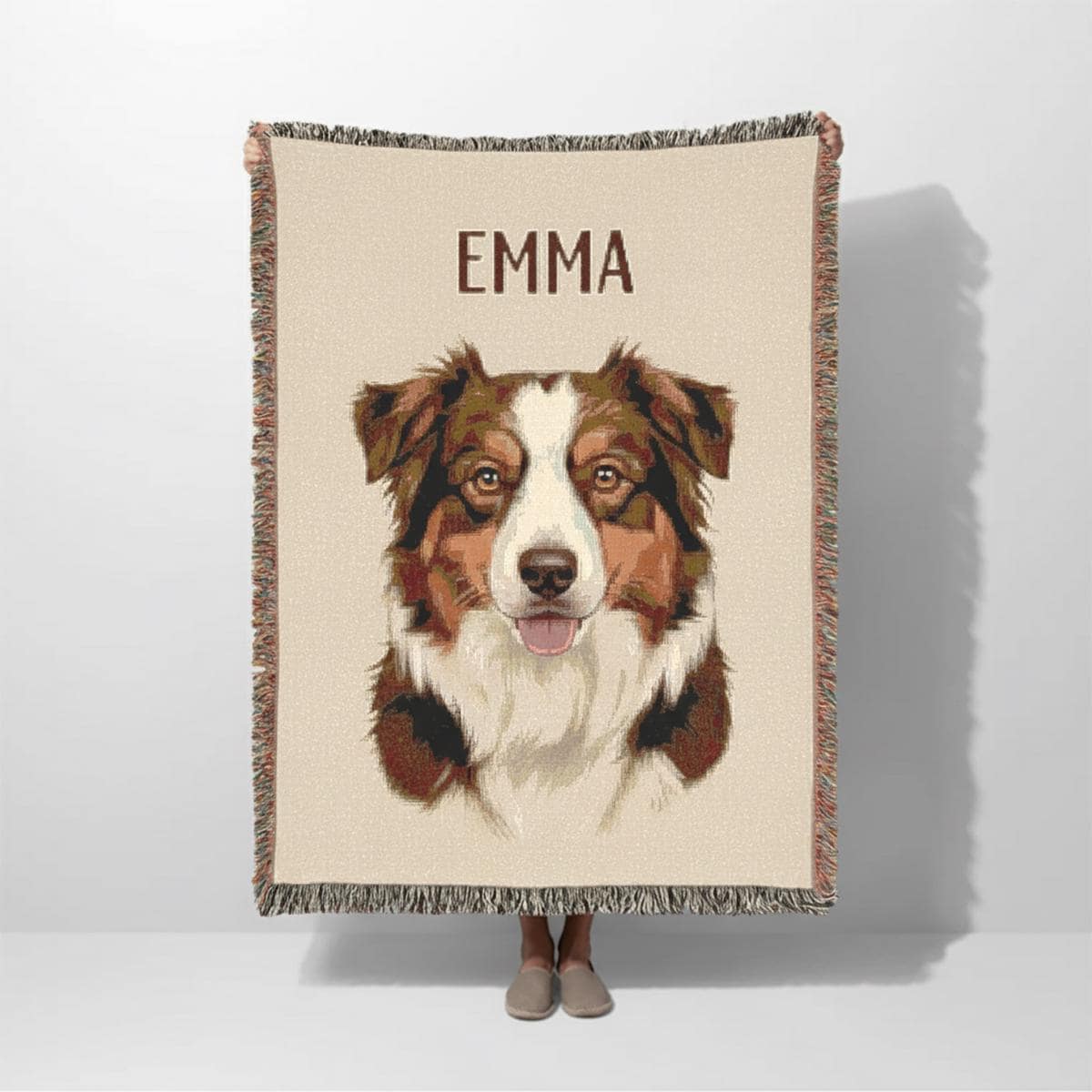 Custom Woven Pet Blanket – Personalized Dog Portrait Throw
