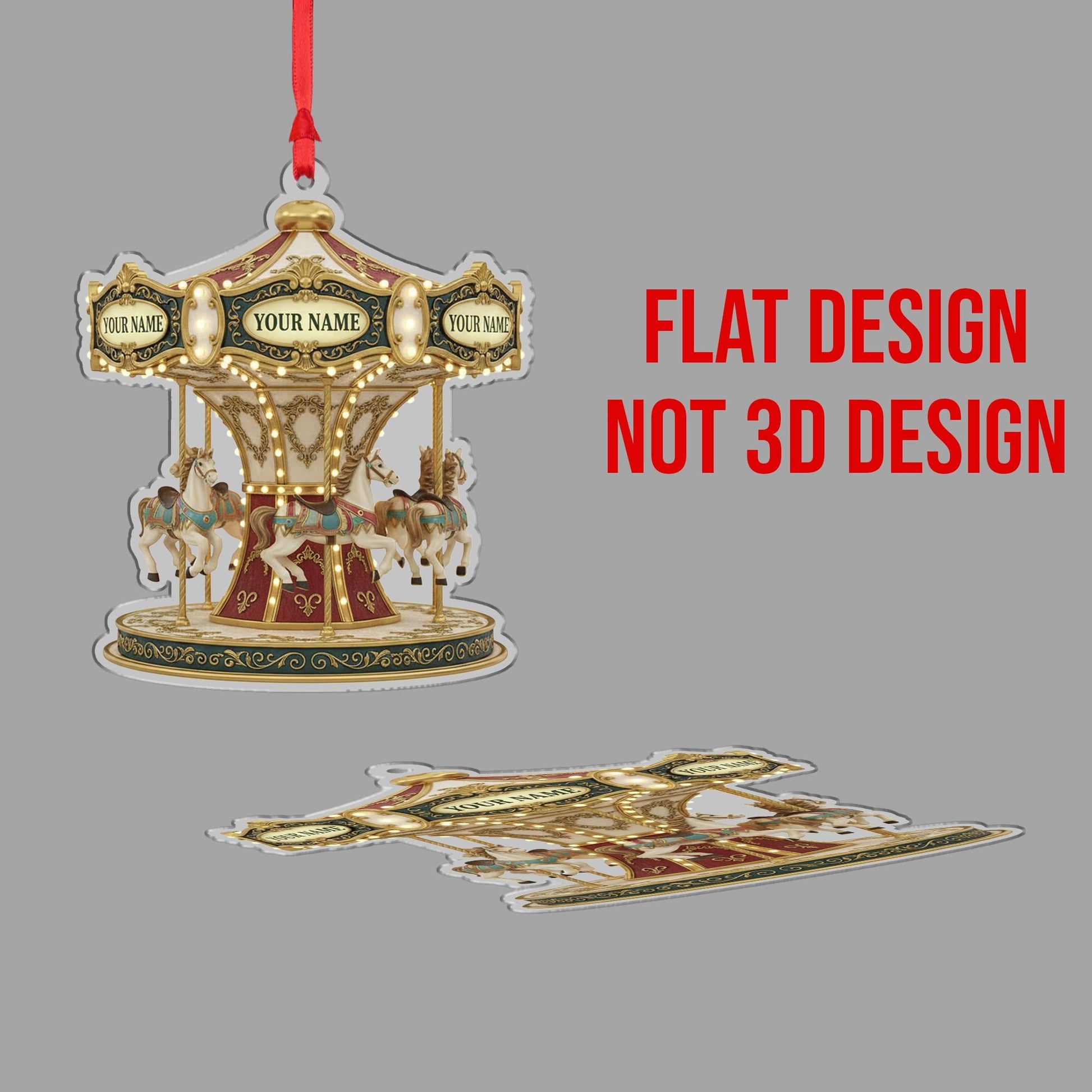 Custom Carousel Ornament – Personalized Nostalgic Holiday Decor with Horses