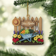 Custom Garden Ornament – Personalized Wheelbarrow Holiday Decor for Nature Lovers