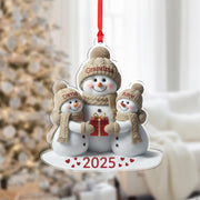 Personalized Acrylic Snowman Ornament “Grandma & Kids” – Custom Names, 2025 Edition
