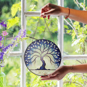 Pearl Anniversary Glass Suncatcher – Personalized 30th Anniversary Tree of Life Window Hanging